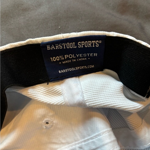 Barstool Sports Strapback White Baseball Cap Adjustable Buckle - Picture 4 of 4
